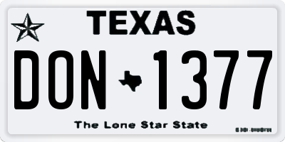 TX license plate DON1377