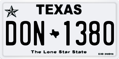 TX license plate DON1380