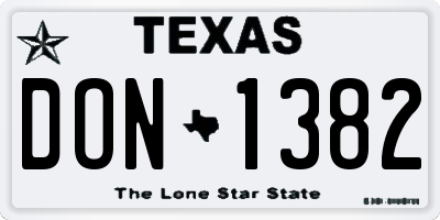 TX license plate DON1382