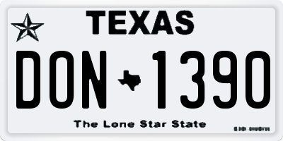 TX license plate DON1390