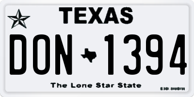 TX license plate DON1394