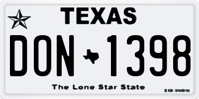 TX license plate DON1398