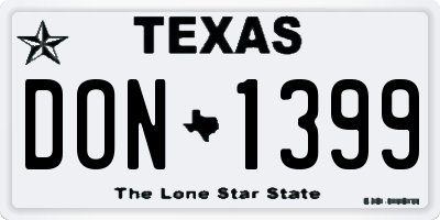 TX license plate DON1399