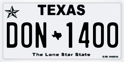 TX license plate DON1400