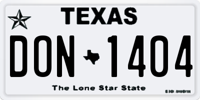 TX license plate DON1404