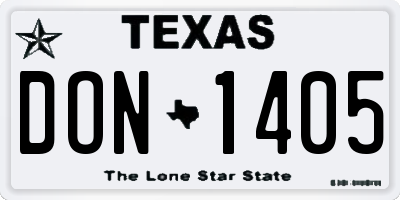 TX license plate DON1405
