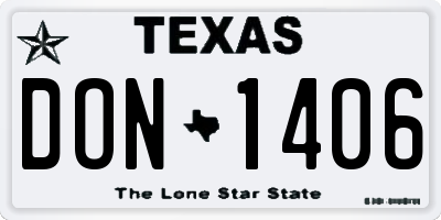 TX license plate DON1406