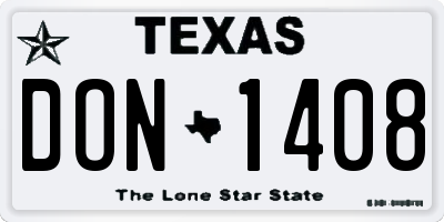 TX license plate DON1408