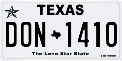 TX license plate DON1410
