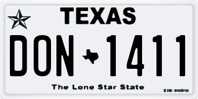 TX license plate DON1411