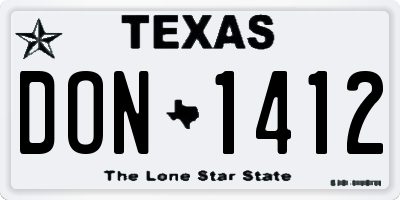 TX license plate DON1412