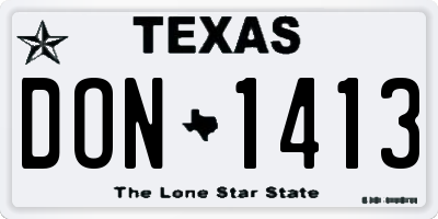 TX license plate DON1413