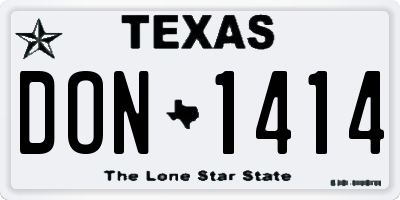 TX license plate DON1414