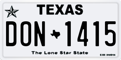 TX license plate DON1415