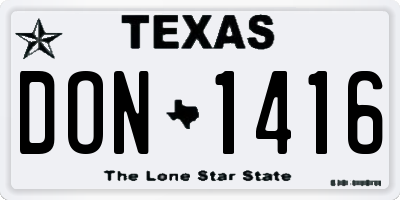 TX license plate DON1416
