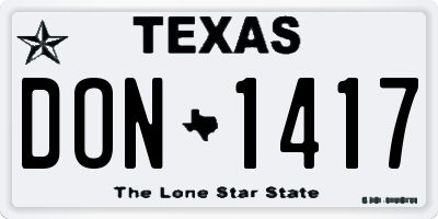TX license plate DON1417