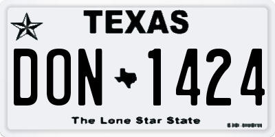 TX license plate DON1424