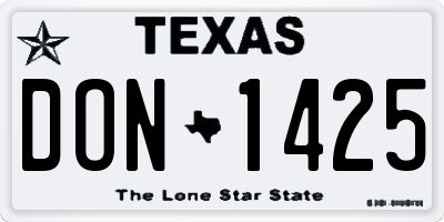 TX license plate DON1425