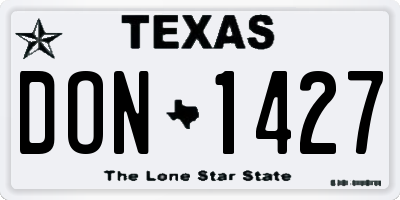 TX license plate DON1427