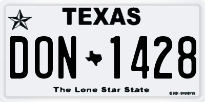 TX license plate DON1428