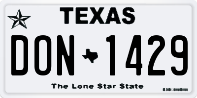 TX license plate DON1429