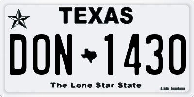 TX license plate DON1430