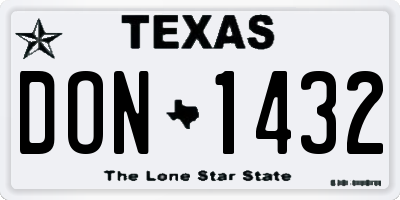 TX license plate DON1432
