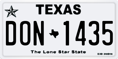 TX license plate DON1435