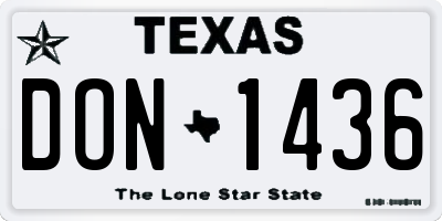 TX license plate DON1436