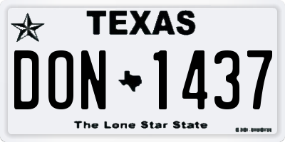 TX license plate DON1437