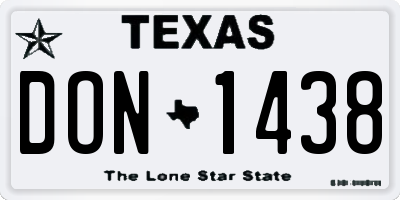 TX license plate DON1438