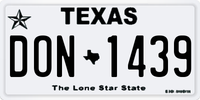 TX license plate DON1439