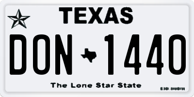 TX license plate DON1440