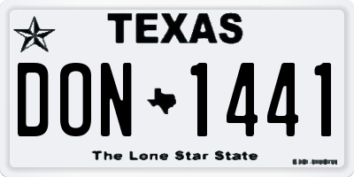 TX license plate DON1441