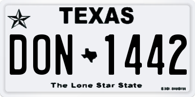 TX license plate DON1442