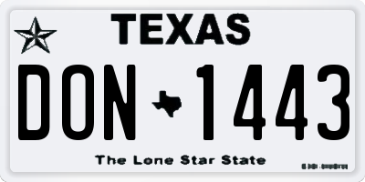 TX license plate DON1443