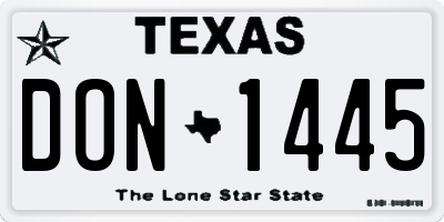TX license plate DON1445