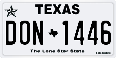 TX license plate DON1446