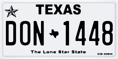 TX license plate DON1448