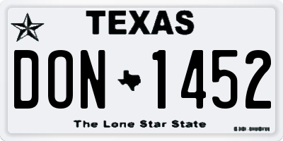 TX license plate DON1452