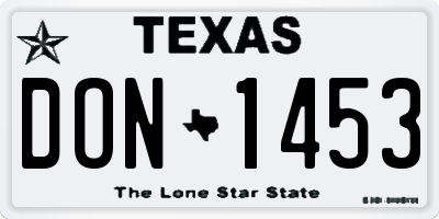 TX license plate DON1453