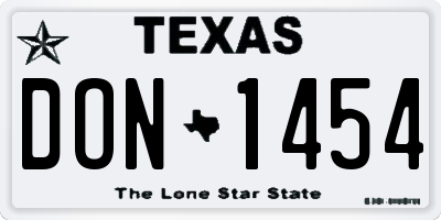 TX license plate DON1454