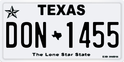 TX license plate DON1455