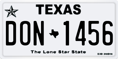 TX license plate DON1456