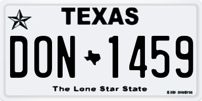 TX license plate DON1459