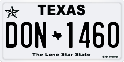 TX license plate DON1460