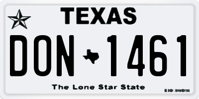 TX license plate DON1461