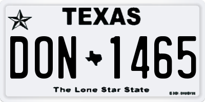 TX license plate DON1465