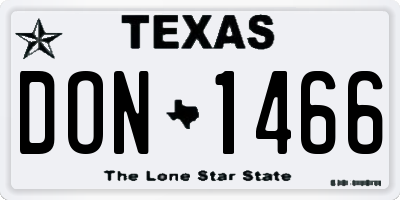 TX license plate DON1466