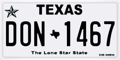 TX license plate DON1467